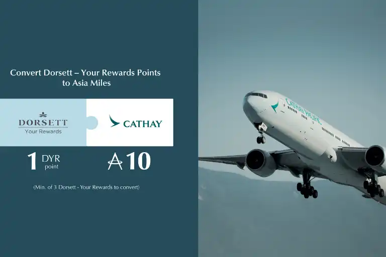 Dorsett Your Rewards and Cathay banner.