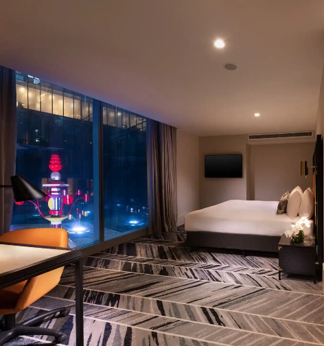 City-view king bed in Dorsett Melbourne Accessible Room