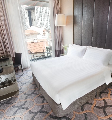 Interior of Balcony Room City View at Dorsett Singapore.