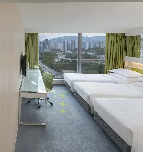 Two bedrooms connected at Dorsett Tsuen Wan.