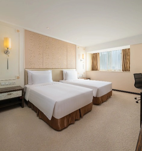 Dorsett Twin Rooms feature a cosy and comfy interior in bright airy tones.