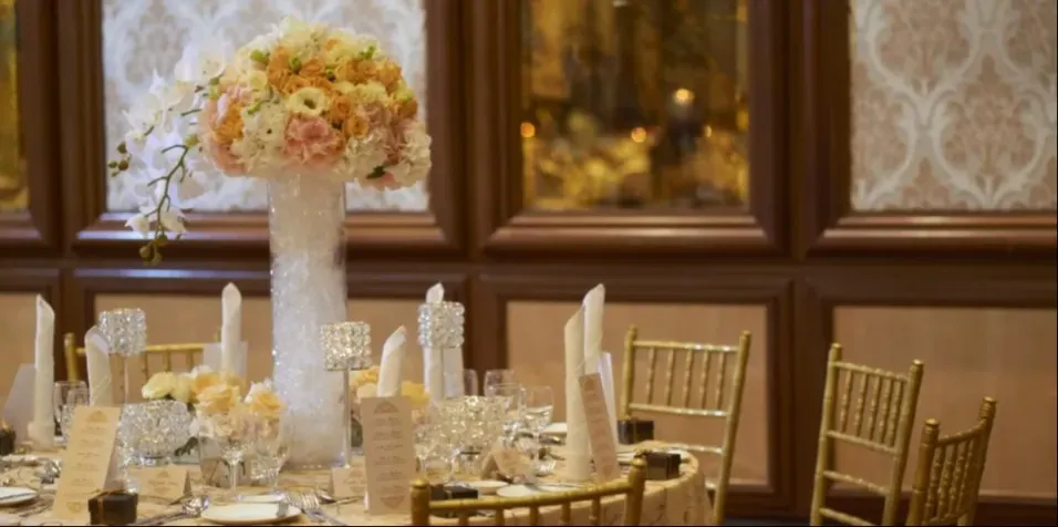 Banquet style seating in a Dorsett Grand Subang event space.