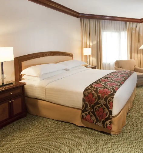 King bed in the Junior Suite at Dorsett Grand Subang.