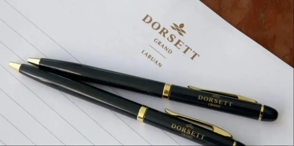 Dorsett Grand Labuan branded corporate stationery.