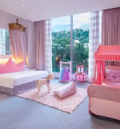 Princess themed room at Dorsett Tsuen Wan.