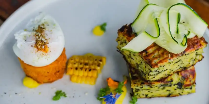 Zucchini fritters best brunch in Melbourne